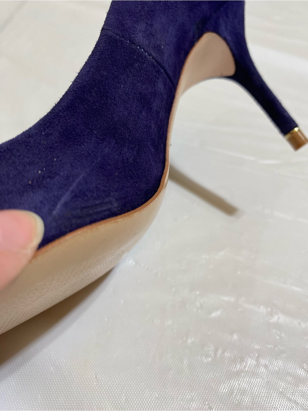 Classic Zara  Pointed-Toe Navy Suede Pumps - Women's Heels - Picture 6 of 7